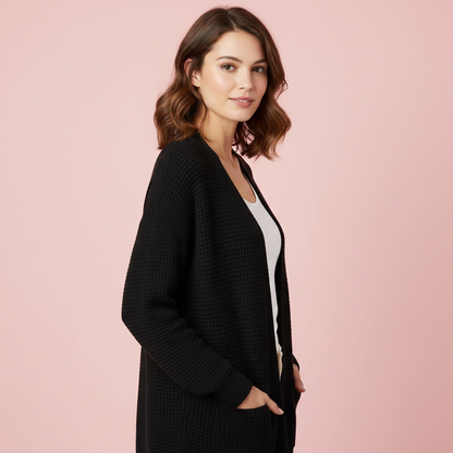 Cardigan Lungo Donna Elegante in Lana | Abbigliamento Moda