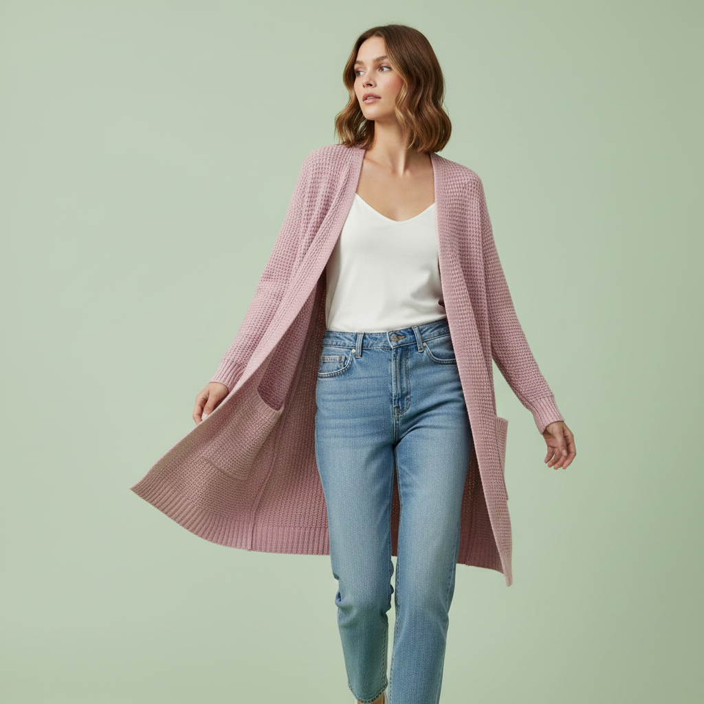 Cardigan Lungo Donna Elegante in Lana | Abbigliamento Moda