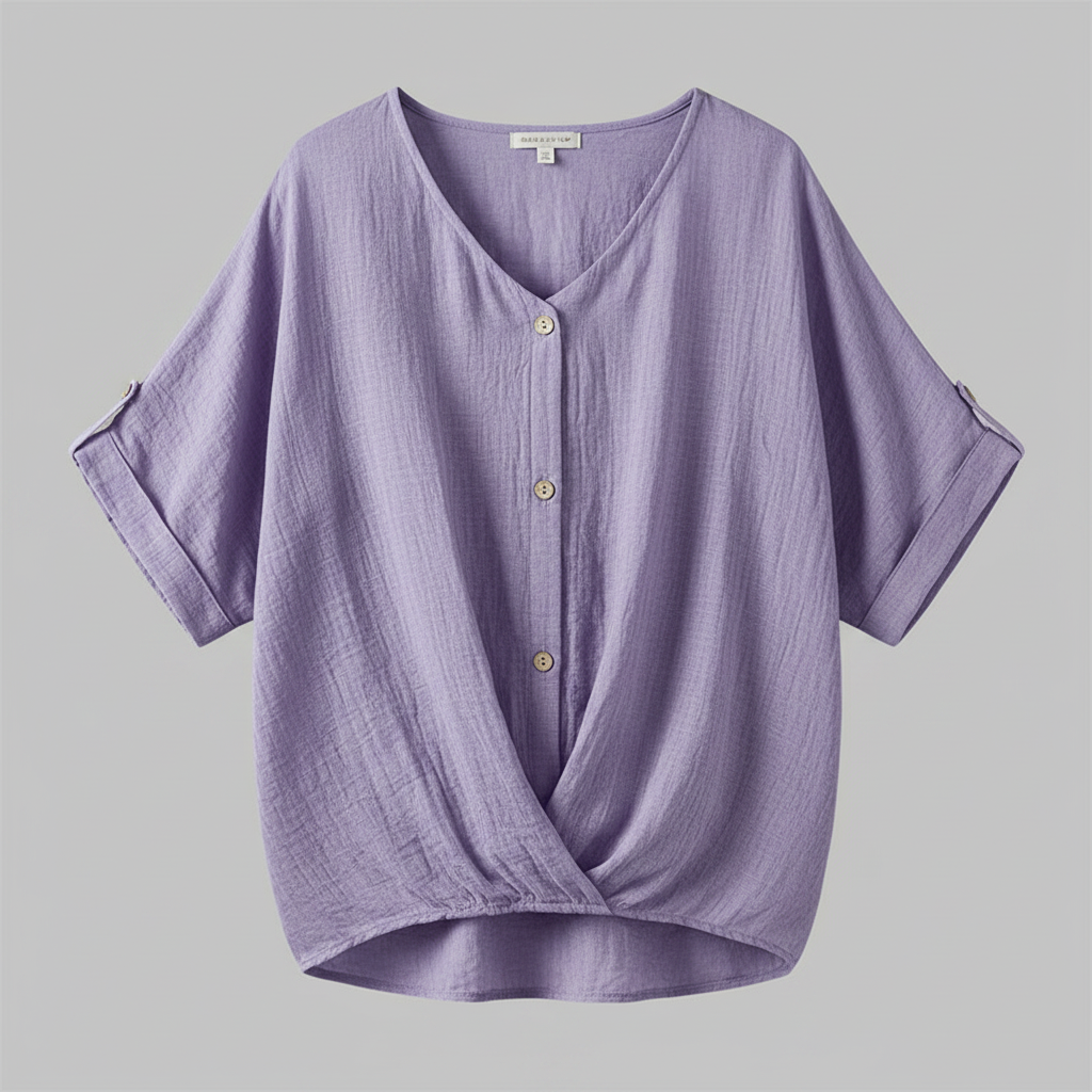 Camicetta Elegante Donna | Top Scollo a V in Cotone