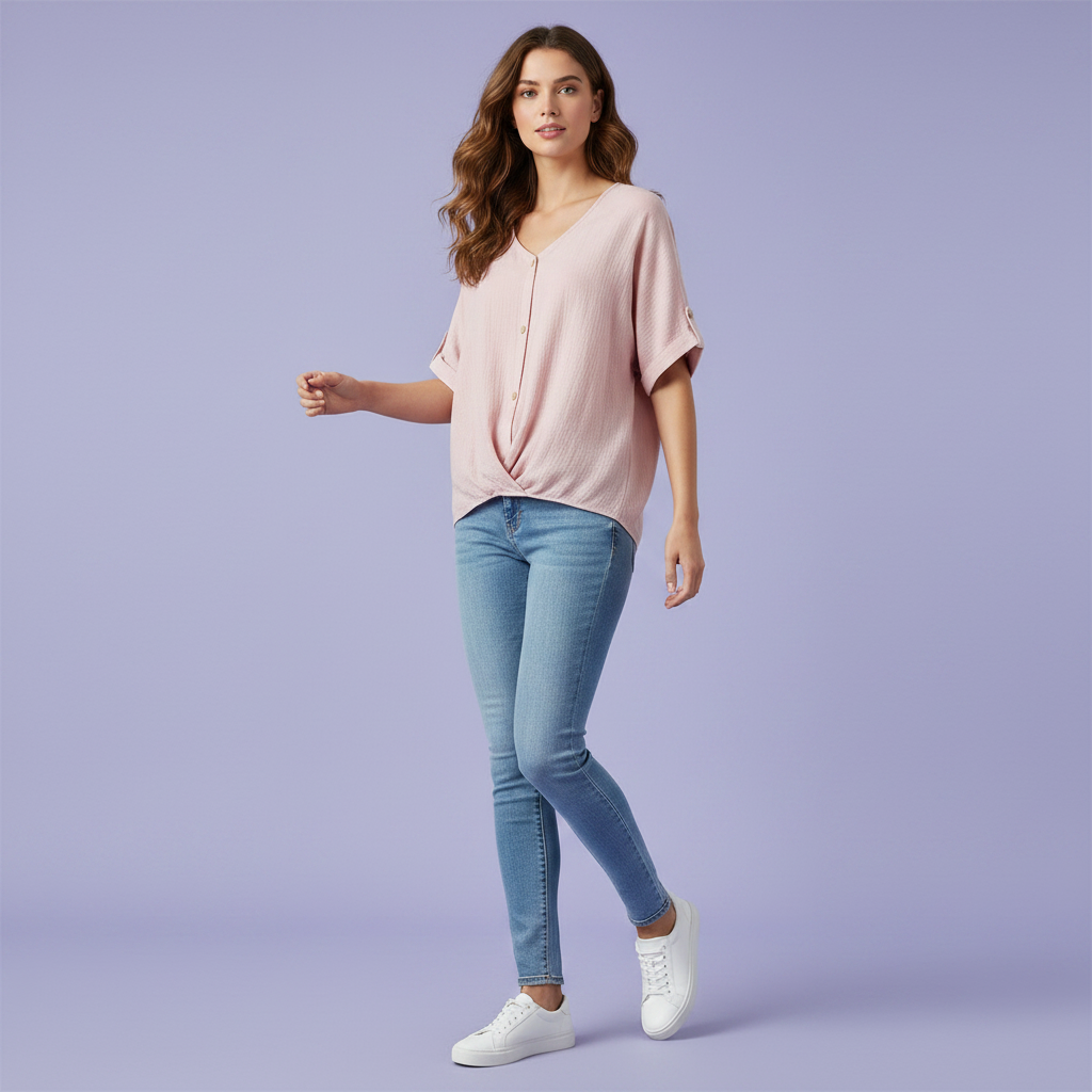 Camicetta Elegante Donna | Top Scollo a V in Cotone