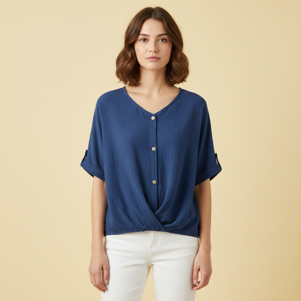 Camicetta Elegante Donna | Top Scollo a V in Cotone