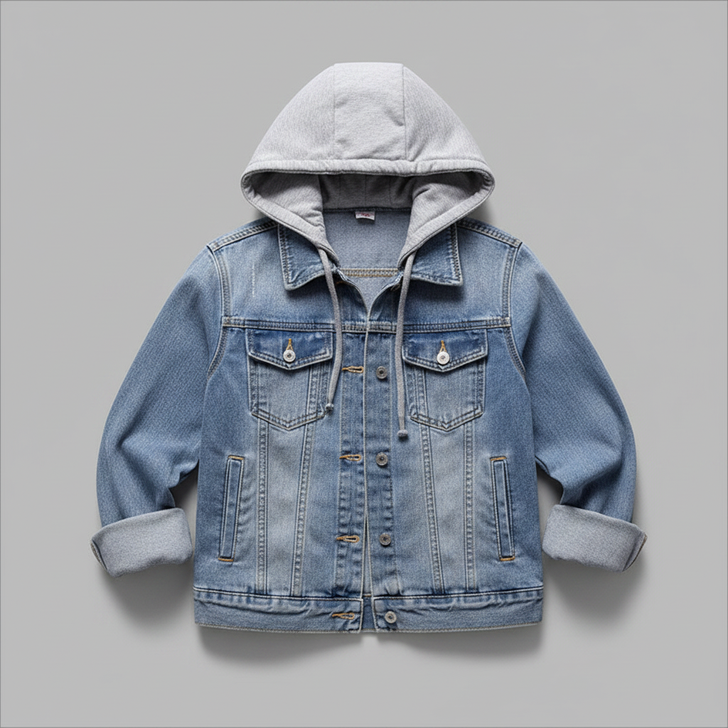 Giubbotto Denim Donna con Cappuccio Removibile | Giacca Casual