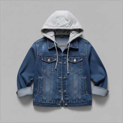 Giubbotto Denim Donna con Cappuccio Removibile | Giacca Casual
